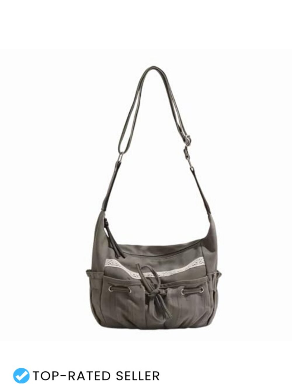 Women's Crossbody Purse Canvas Bow Y2K Messenger Shoulder Bags Grunge Aesthetic